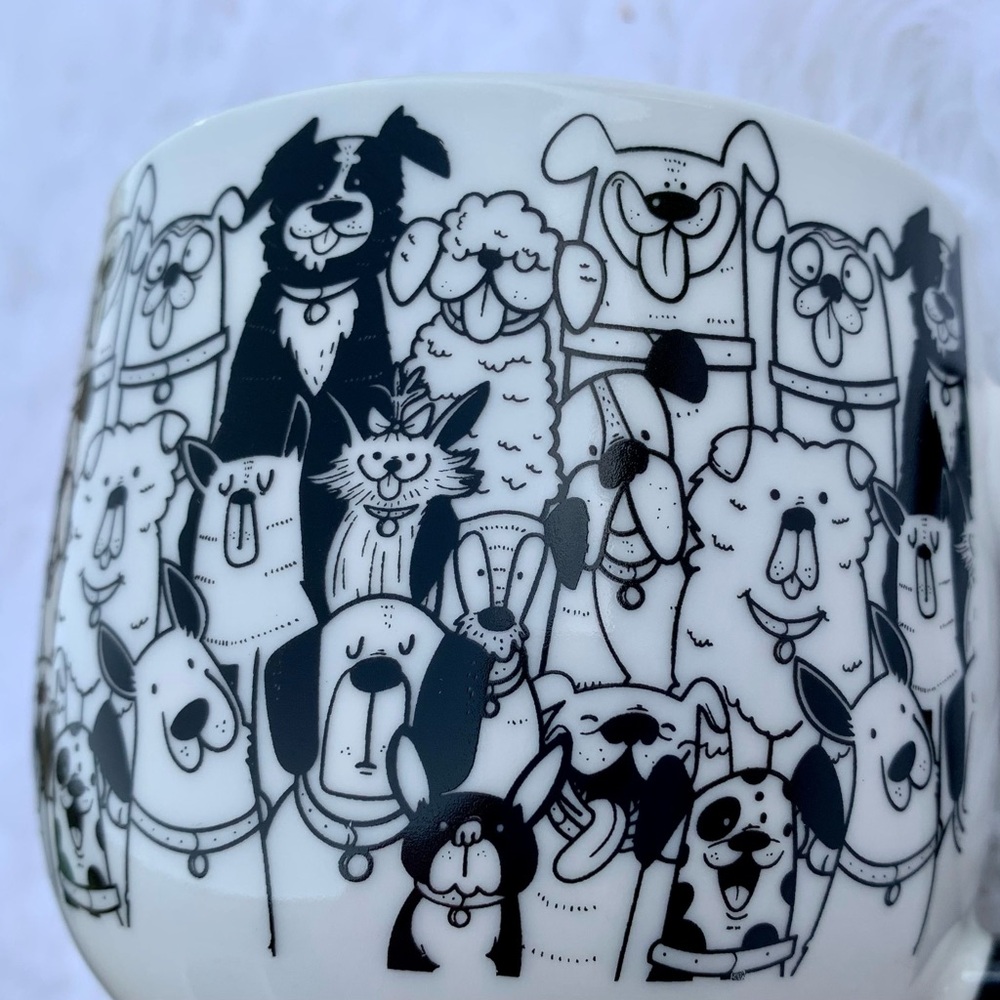 NWT Paws Cafe Dog Puppy Mug Cup Black White Chic Playful Coffee Tea Hot Cocoa - Picture 11 of 11